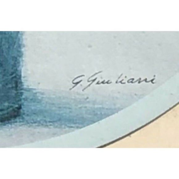 1930’s Water Color Floral Matted Frames Plexiglass Signed Painting‎ G. Giuliani - Picture 3 of 8